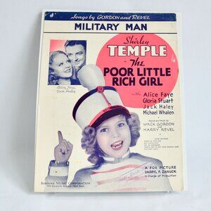 Shirley Temple The Poor Little Rich Girl Military Man Sheet Music 1936 Vintage